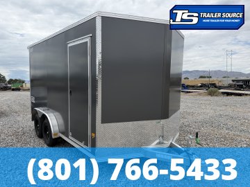 7.5x14 Alcom EZ Hauler XLT Aluminum Enclosed Cargo Trailer - 7'0" Interior - 3.5K GVWR - .080 PolyCor, Rear Spoiler, Translucent Roof