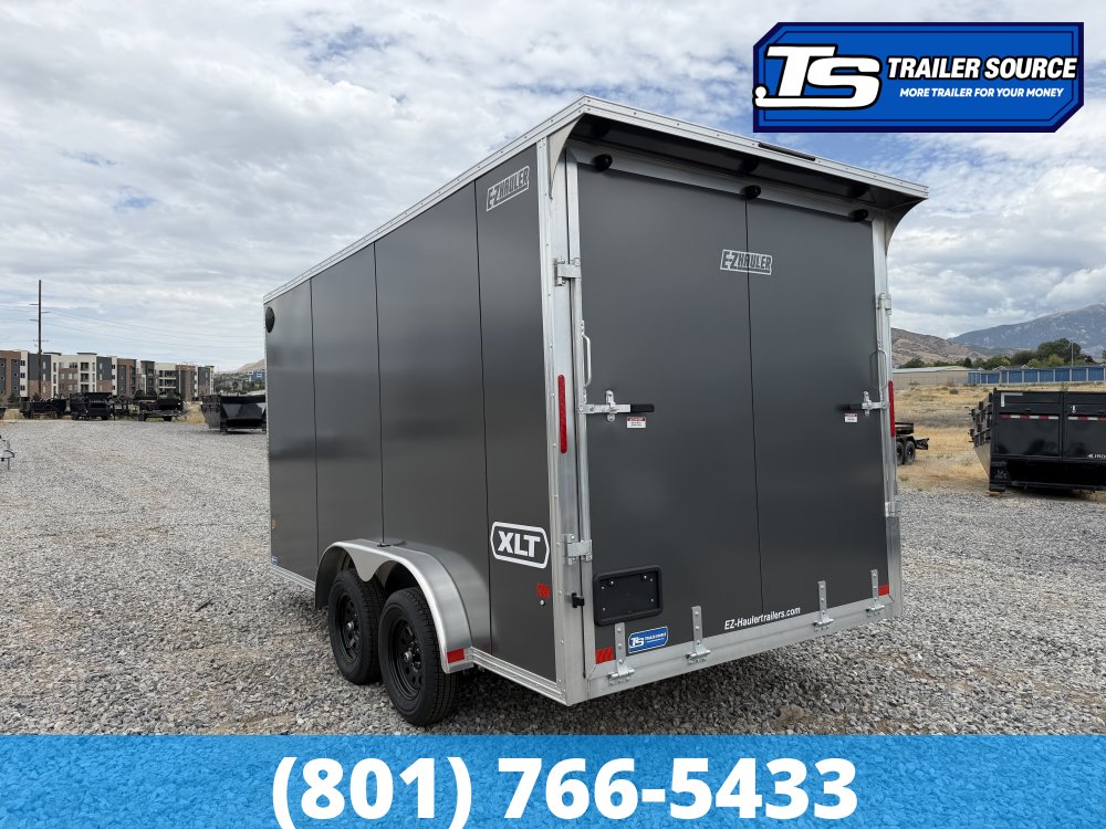 7.5x14 Alcom EZ Hauler XLT Aluminum Enclosed Cargo Trailer - 7'0" Interior - 3.5K GVWR - .080 PolyCor, Rear Spoiler, Translucent Roof