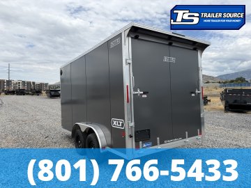 7.5x14 Alcom EZ Hauler XLT Aluminum Enclosed Cargo Trailer - 7'0" Interior - 3.5K GVWR - .080 PolyCor, Rear Spoiler, Translucent Roof