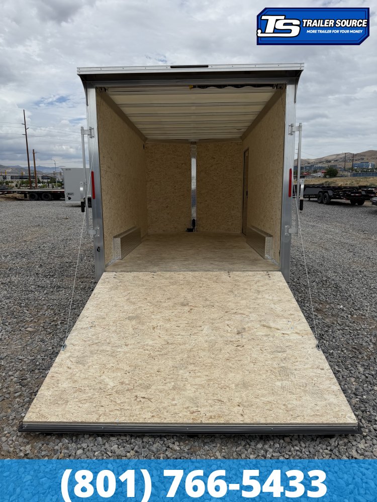 7.5x14 Alcom EZ Hauler XLT Aluminum Enclosed Cargo Trailer - 7'0" Interior - 3.5K GVWR - .080 PolyCor, Rear Spoiler, Translucent Roof