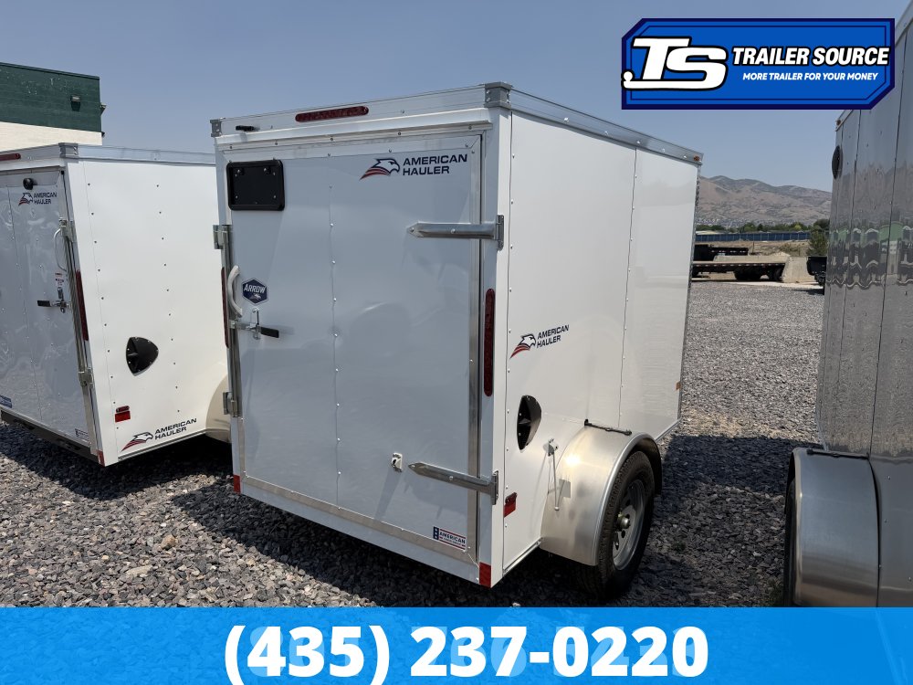 5x8 American Hauler Arrow Enclosed Cargo Trailer - 5'6" Interior - 3.5K GVWR - .080 PolyCor, Rear Swing Door