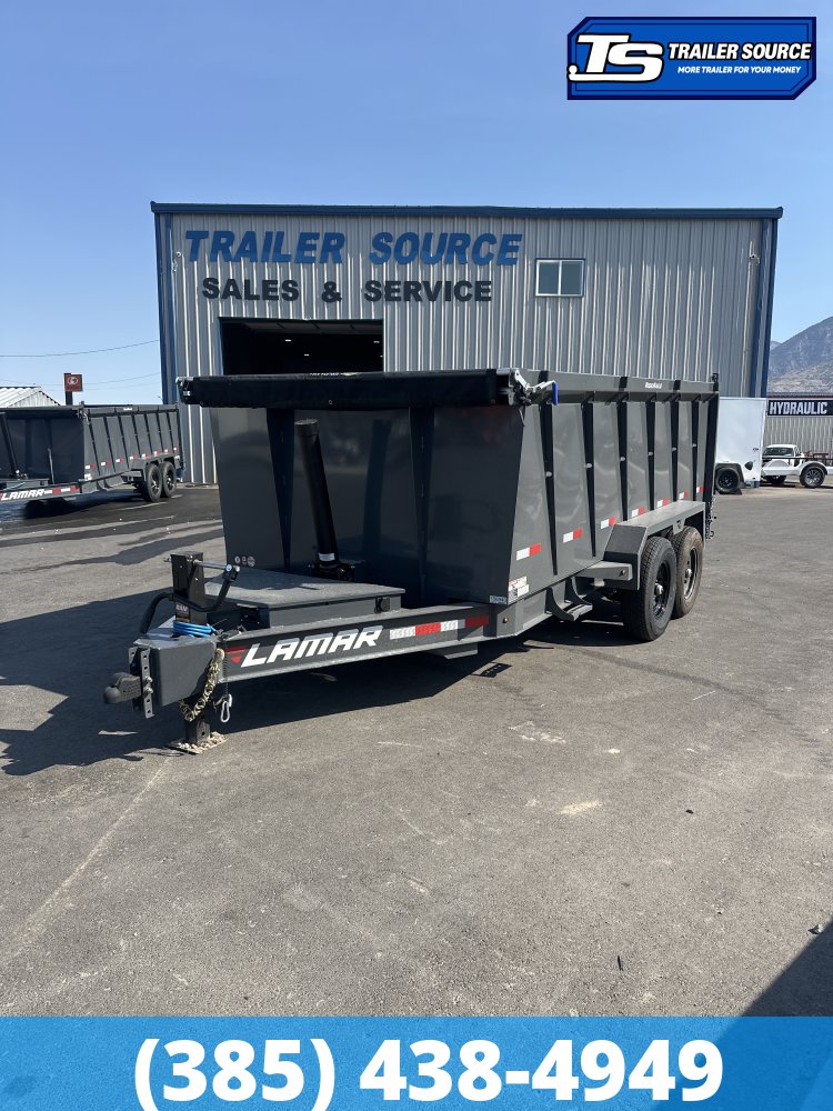 7x14 Lamar DT Dump Trailer - 48" Sides - 14K GVWR - Telescopic