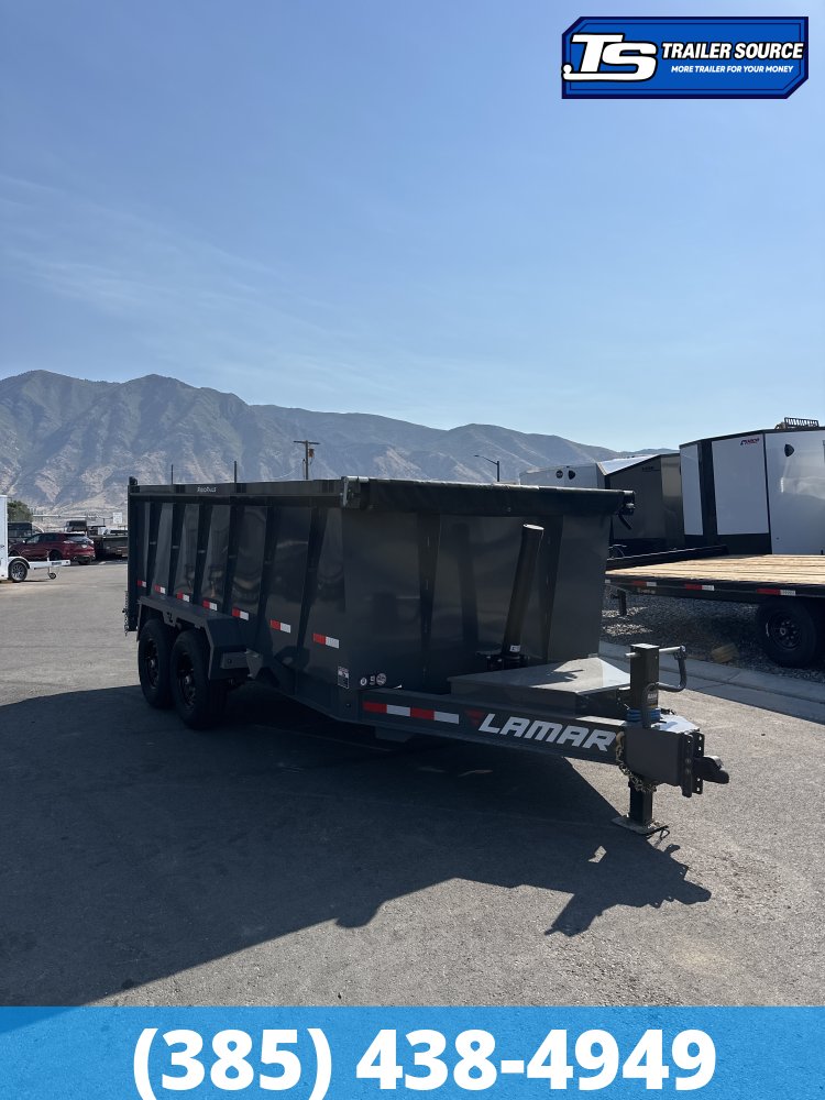 7x14 Lamar DT Dump Trailer - 48" Sides - 14K GVWR - Telescopic