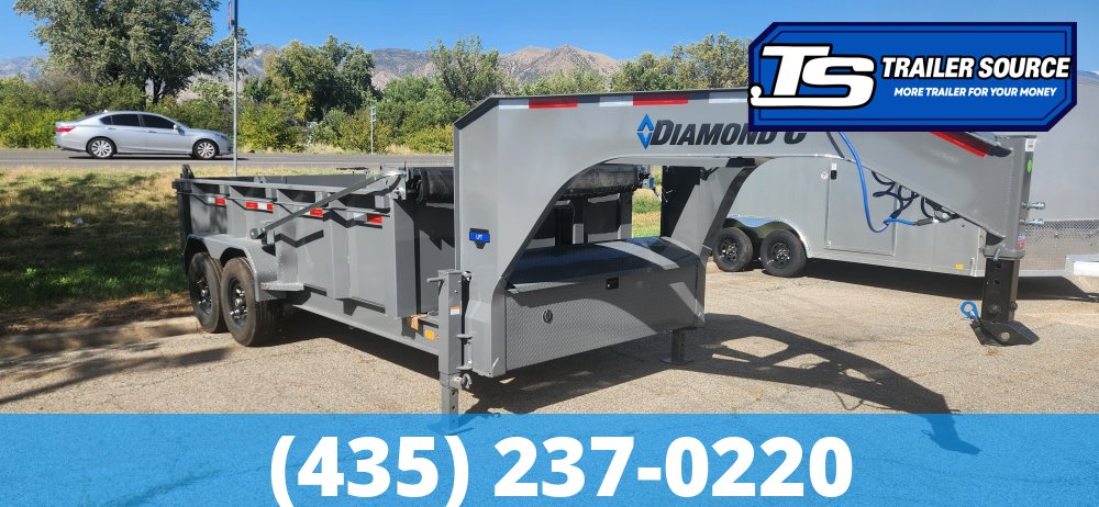 7x14 Diamond C LPT-GN 207 Gooseneck Dump Trailer - 32" Sides - 15.5K GVWR - 14 Ply Tires, Board Brackets
