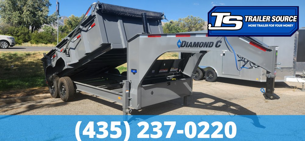 7x14 Diamond C LPT-GN 207 Gooseneck Dump Trailer - 32" Sides - 15.5K GVWR - 14 Ply Tires, Board Brackets