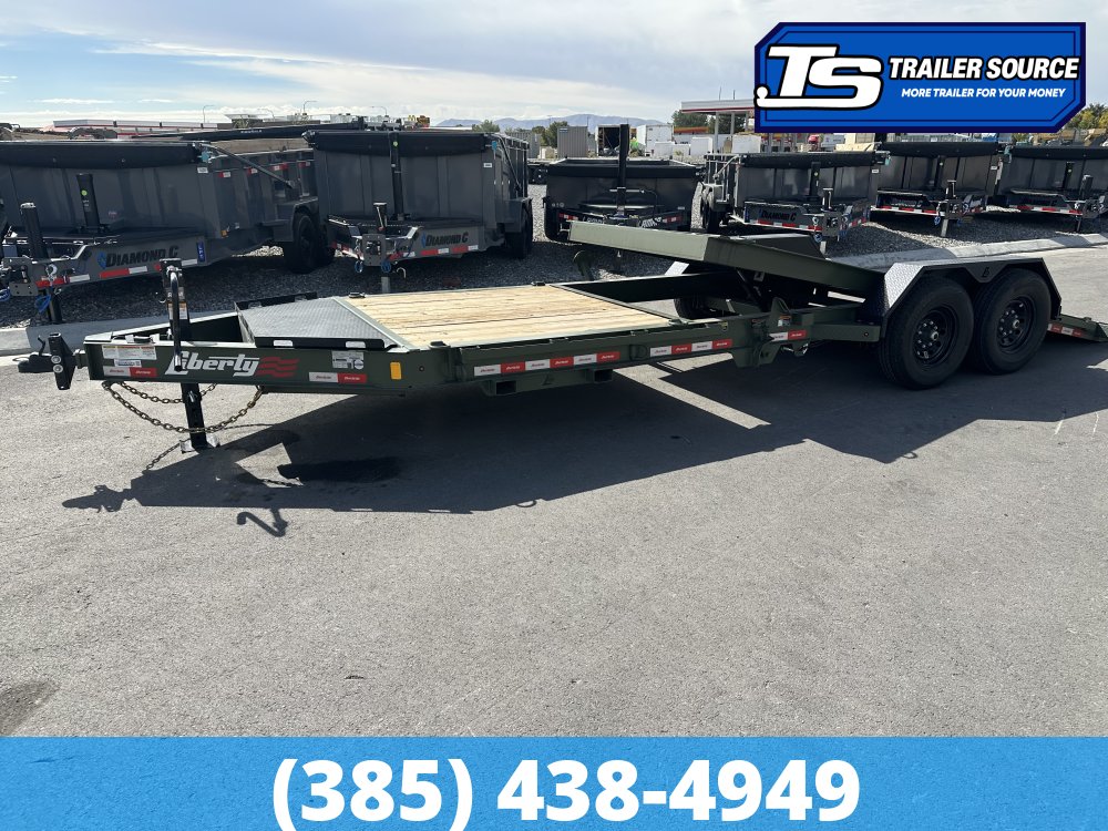 7x22 Liberty LT Equipment Trailer - 15.4K GVWR - Detach and Defend Coupler, Fork Holders, Tongue Box