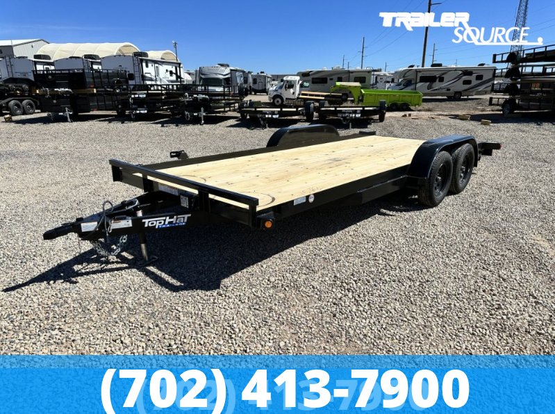 7x18 Top Hat Car Hauler 7K  Flatbed Car Hauler