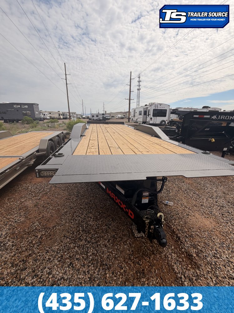 8.5x24 Maxx-D T8X Wide Body w/ Drive Over Fenders Power Tilt Trailer - 17.5K GVWR - D-Rings, Hydraulic Jack(s), Winch Plate