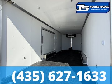 8.5x24 Alcom EZ Hauler Premium Aluminum Enclosed Car Hauler Trailer - 12K GVWR - Alloy Wheels, D-Rings, Dovetail, Power Tongue Jack, Rear Spoiler w/ Load Lights, Rubber Coin Floor,