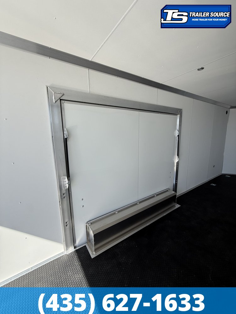 8.5x24 Alcom EZ Hauler Premium Aluminum Enclosed Car Hauler Trailer - 12K GVWR - Alloy Wheels, D-Rings, Dovetail, Power Tongue Jack, Rear Spoiler w/ Load Lights, Rubber Coin Floor,