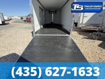 8.5x24 Alcom EZ Hauler Premium Aluminum Enclosed Car Hauler Trailer - 12K GVWR - Alloy Wheels, D-Rings, Dovetail, Power Tongue Jack, Rear Spoiler w/ Load Lights, Rubber Coin Floor,