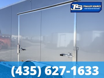 8.5x24 Alcom EZ Hauler Premium Aluminum Enclosed Car Hauler Trailer - 12K GVWR - Alloy Wheels, D-Rings, Dovetail, Power Tongue Jack, Rear Spoiler w/ Load Lights, Rubber Coin Floor,