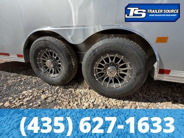 8.5x24 Alcom EZ Hauler Premium Aluminum Enclosed Car Hauler Trailer - 12K GVWR - Alloy Wheels, D-Rings, Dovetail, Power Tongue Jack, Rear Spoiler w/ Load Lights, Rubber Coin Floor,