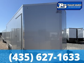 8.5x24 Alcom EZ Hauler Premium Aluminum Enclosed Car Hauler Trailer - 12K GVWR - Alloy Wheels, D-Rings, Dovetail, Power Tongue Jack, Rear Spoiler w/ Load Lights, Rubber Coin Floor,