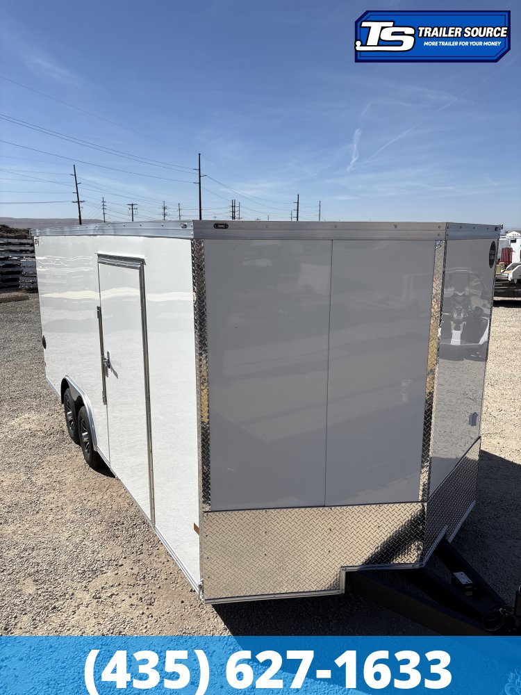 8.5x20 Wells Cargo Revv Enclosed Car Hauler Trailer - 7'0" Interior - 10K GVWR - .080 PolyCor, Rear Spoiler w/ Load Lights