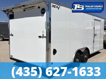 8.5x20 Wells Cargo Revv Enclosed Car Hauler Trailer - 7'0" Interior - 10K GVWR - .080 PolyCor, Rear Spoiler w/ Load Lights