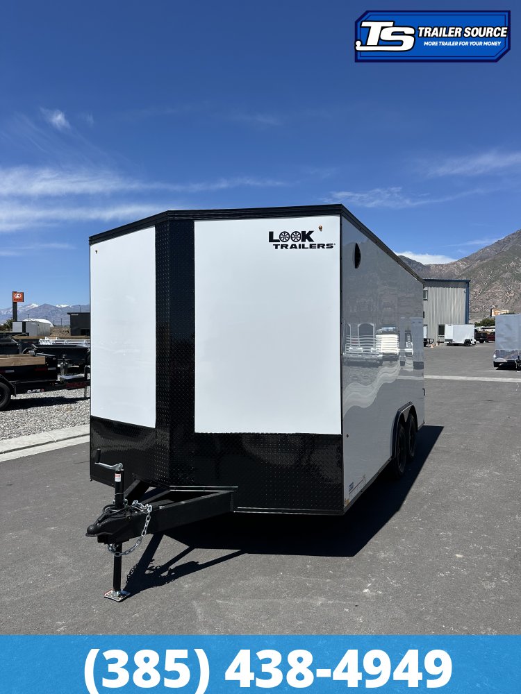 8.5x16 Look ST DLX Enclosed Cargo Trailer - 7'0" Interior - 7K GVWR - .080 PolyCor, Black Out Package, Rear Spoiler w/ Load Lights