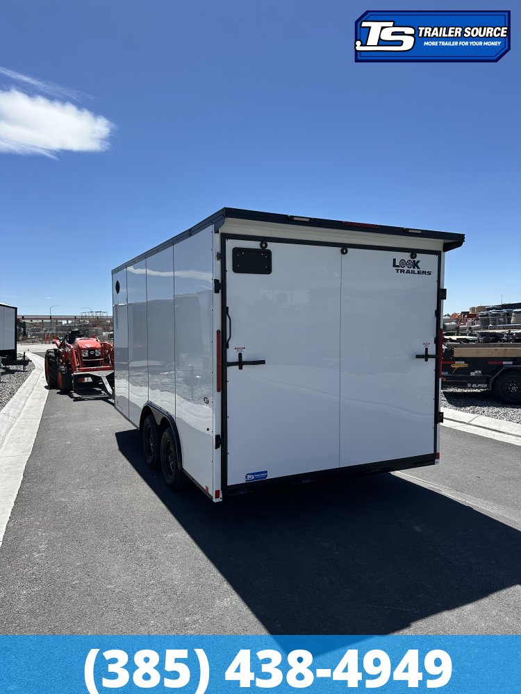 8.5x16 Look ST DLX Enclosed Cargo Trailer - 7'0" Interior - 7K GVWR - .080 PolyCor, Black Out Package, Rear Spoiler w/ Load Lights
