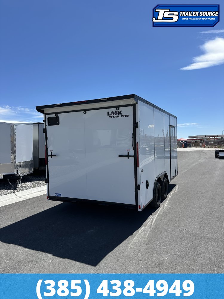 8.5x16 Look ST DLX Enclosed Cargo Trailer - 7'0" Interior - 7K GVWR - .080 PolyCor, Black Out Package, Rear Spoiler w/ Load Lights