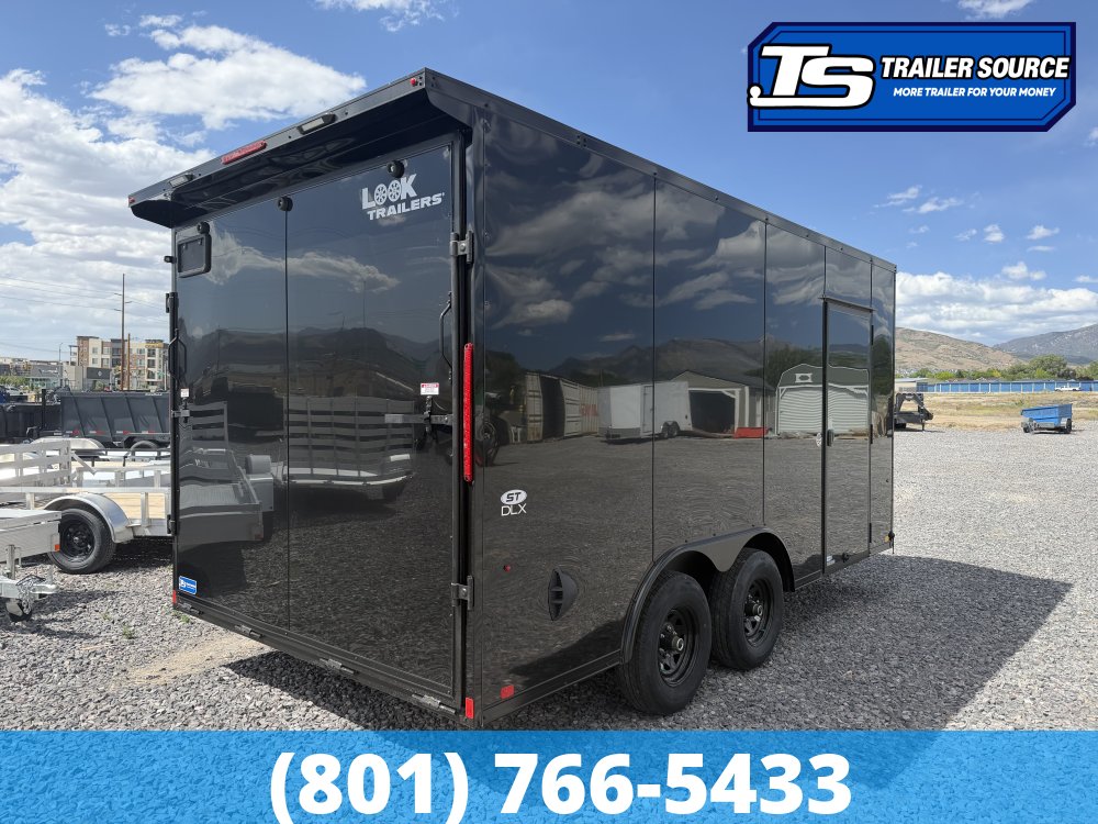 8.5x16 Look ST DLX Enclosed Cargo Trailer - 7'0" Interior - 10K GVWR - .080 PolyCor, Black Out Package, Rear Spoiler w/ Load Lights
