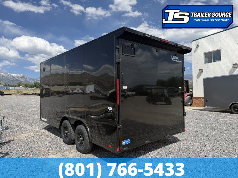 8.5x16 Look ST DLX Enclosed Cargo Trailer - 7'0" Interior - 10K GVWR - .080 PolyCor, Black Out Package, Rear Spoiler w/ Load Lights