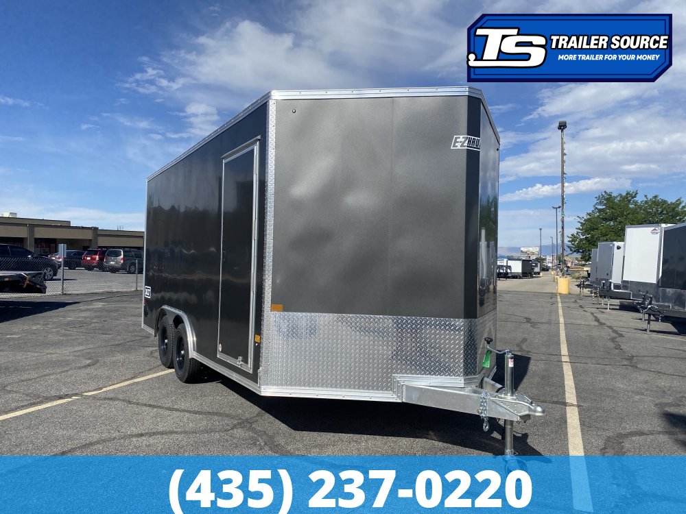 8.5x16 Alcom Aluminum EZ Hauler XLT Auto Trailer - 7'0" Interior - 7K GVWR - Dovetail, Ramp Door, Ramp Extension