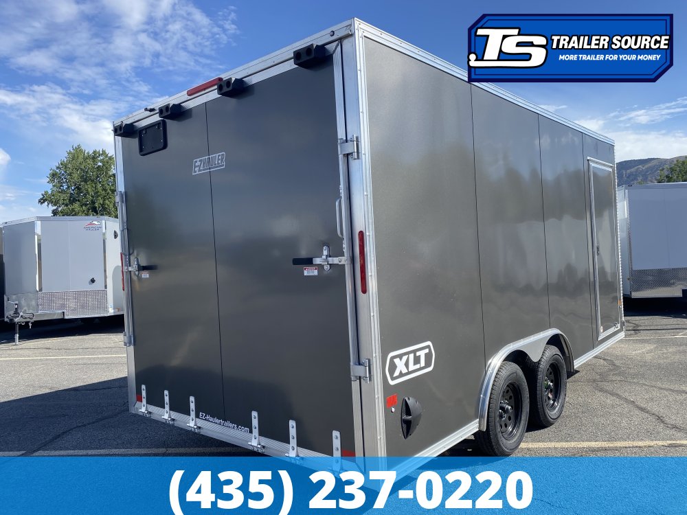 8.5x16 Alcom Aluminum EZ Hauler XLT Auto Trailer - 7'0" Interior - 7K GVWR - Dovetail, Ramp Door, Ramp Extension