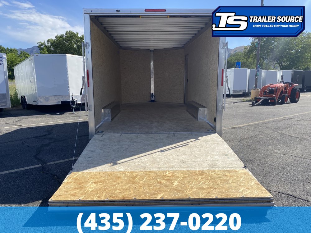 8.5x16 Alcom Aluminum EZ Hauler XLT Auto Trailer - 7'0" Interior - 7K GVWR - Dovetail, Ramp Door, Ramp Extension