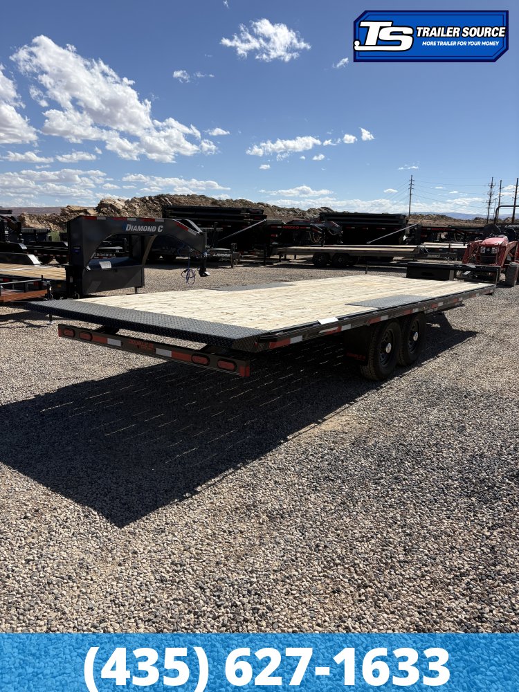 8.5x24 Double A Pro Series HBT Deckover Tilt Trailer - 15.4K GVWR - Winch Plate