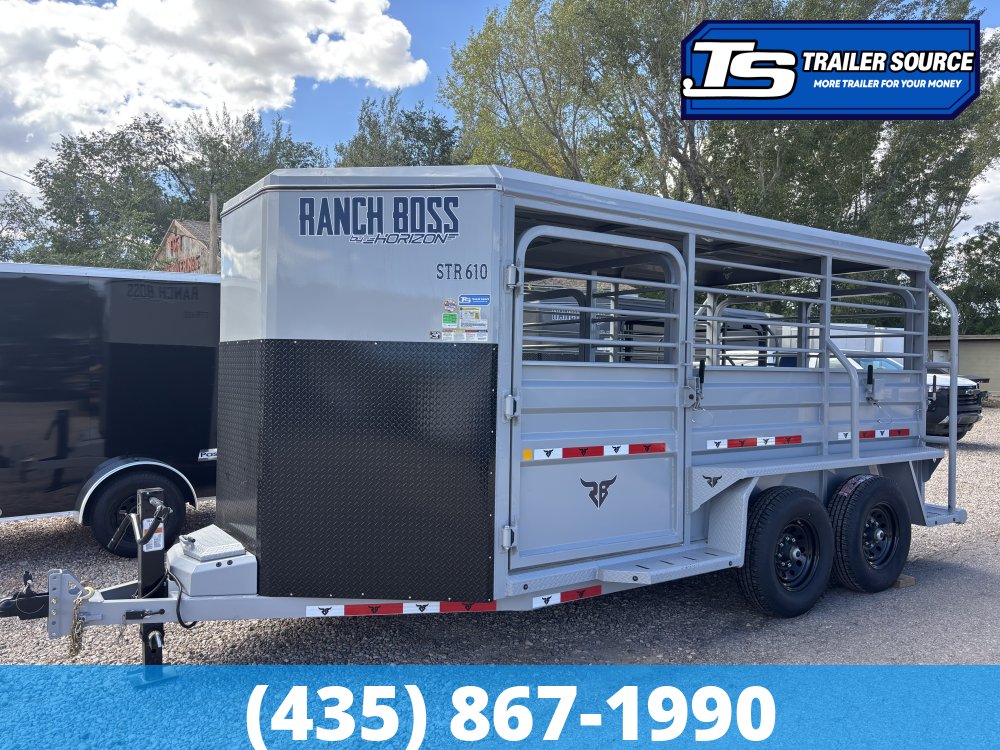 6.5x16 Ranch Boss STR-610 Horse Trailer - 15.2K GVWR -