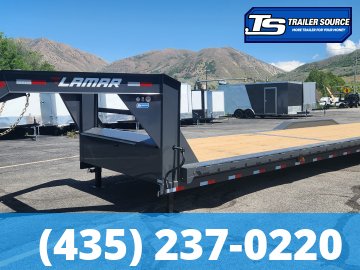 8.5x36 Lamar H8 Gooseneck Wide Body w/ Drive Over Fenders Equipment Trailer - 21K GVWR -