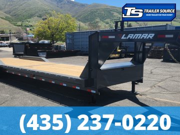 8.5x36 Lamar H8 Gooseneck Wide Body w/ Drive Over Fenders Equipment Trailer - 21K GVWR -