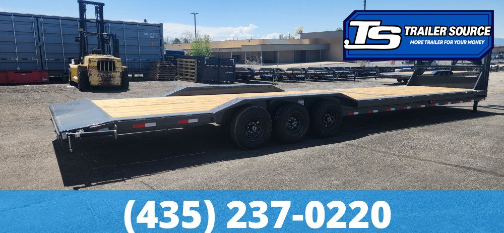 8.5x36 Lamar H8 Gooseneck Wide Body w/ Drive Over Fenders Equipment Trailer - 21K GVWR -