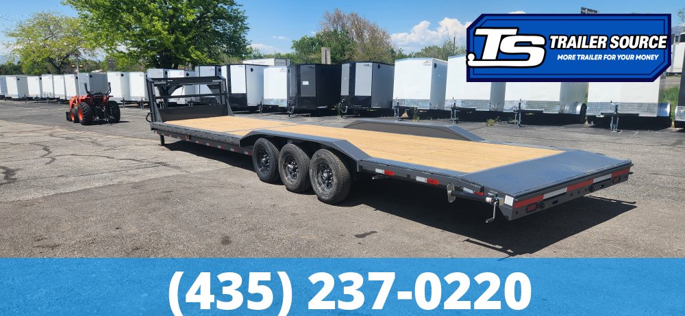 8.5x36 Lamar H8 Gooseneck Wide Body w/ Drive Over Fenders Equipment Trailer - 21K GVWR -