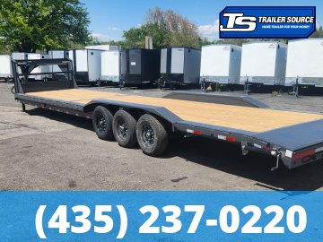 8.5x36 Lamar H8 Gooseneck Wide Body w/ Drive Over Fenders Equipment Trailer - 21K GVWR -