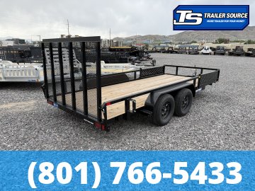 7x16 Sure-Trac Tube Top ATV Utility Trailer - 7K GVWR - Ramp Gate, Side Ramps