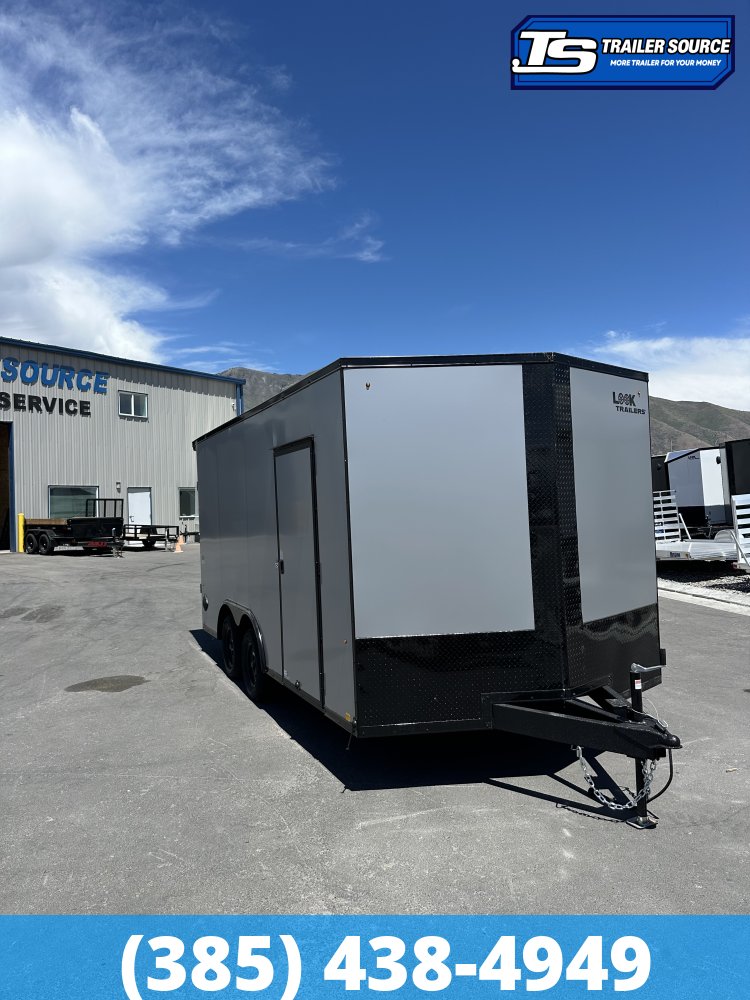 8.5x16 Look ST DLX Enclosed Cargo Trailer - 7'0" Interior - 7K GVWR - .080 PolyCor, Black Out Package, Rear Spoiler w/ Load Lights