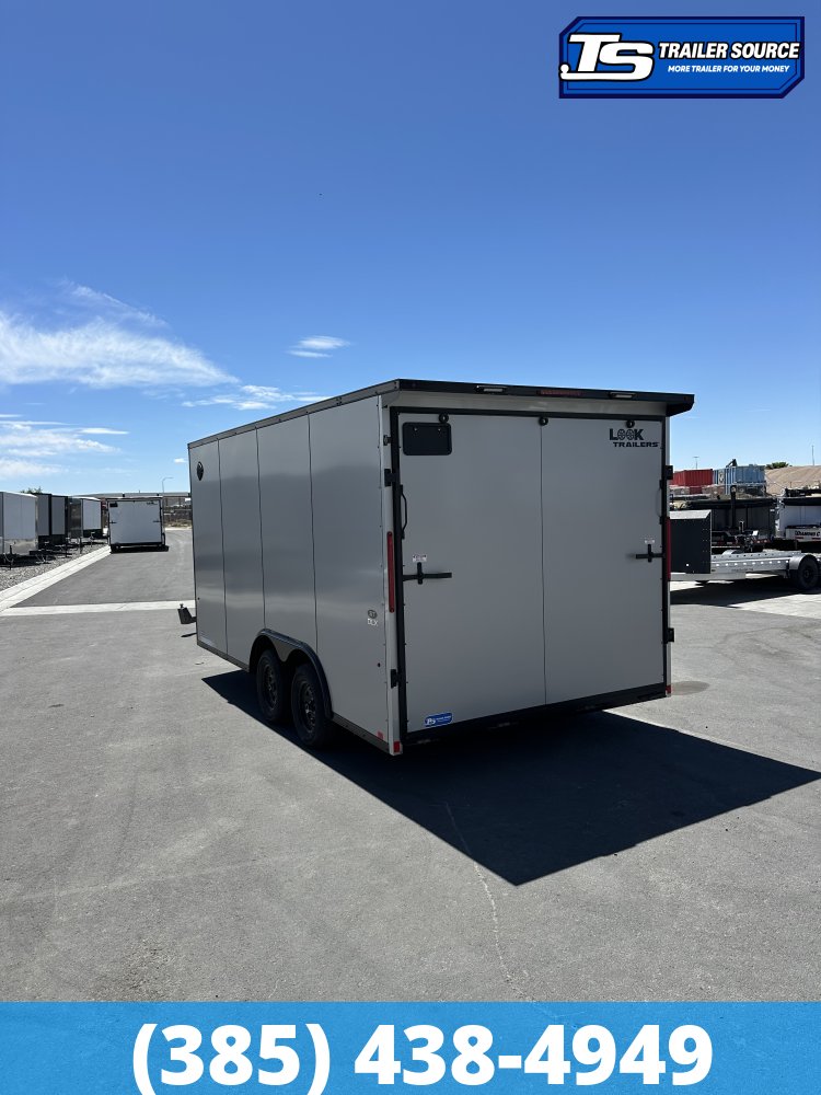 8.5x16 Look ST DLX Enclosed Cargo Trailer - 7'0" Interior - 7K GVWR - .080 PolyCor, Black Out Package, Rear Spoiler w/ Load Lights