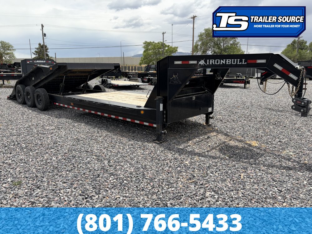 8.5x28 Iron Bull TLG Gooseneck Power Tilt Trailer - 21K GVWR -