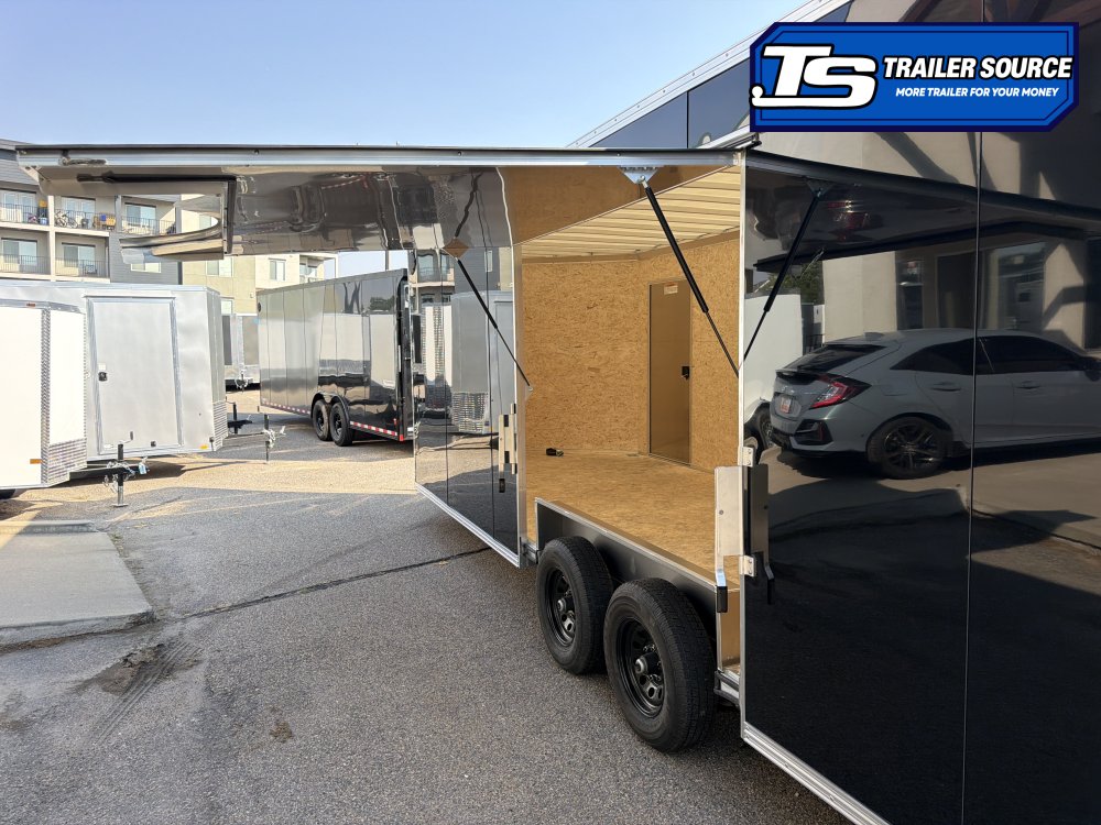8.5x24 Alcom Aluminum EZ Hauler XLT Auto Trailer - 7'0" Interior - 10K GVWR - .080 PolyCor, Translucent Roof, Ultimate Escape Door