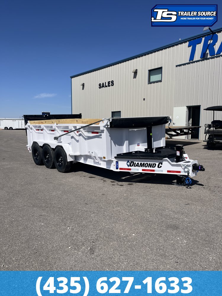 7x16 Diamond C LPT 307 Dump Trailer - 32" Sides - 24K GVWR - 14 Ply Tires, ABS Brakes, Board Brackets