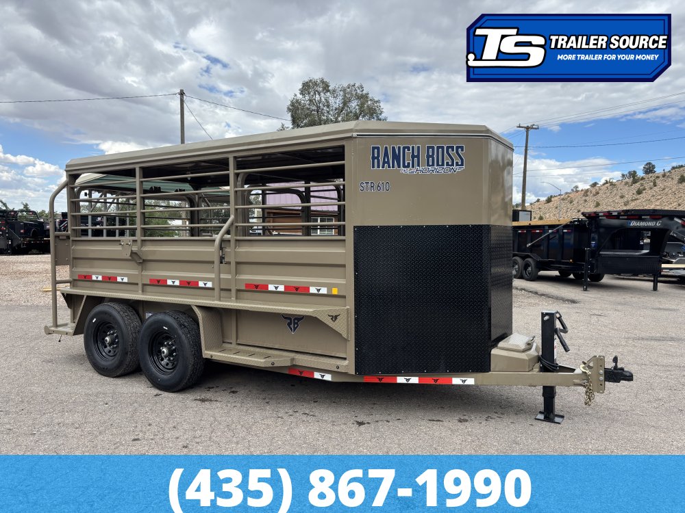 6.5x16 Ranch Boss STR-610 Horse Trailer - 15.2K GVWR -
