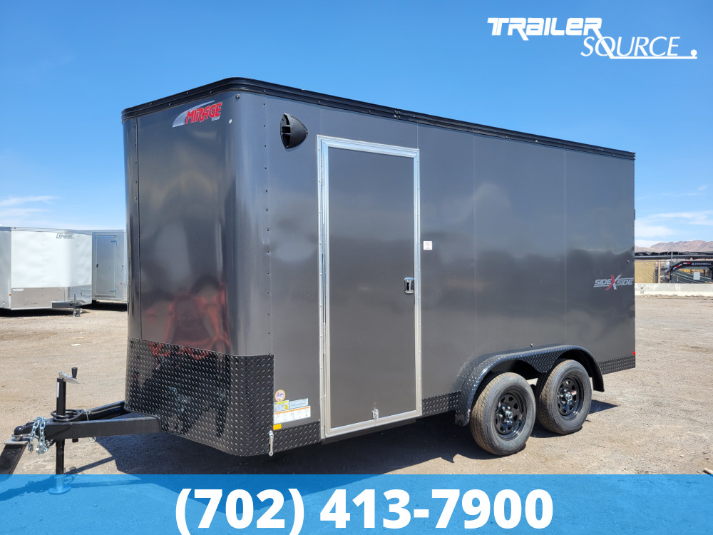 7.5x14 Mirage Xcel Side by Side Pkg 7'0" Interior 7K Tandem Axle Side by Side Pkg Enclosed Cargo