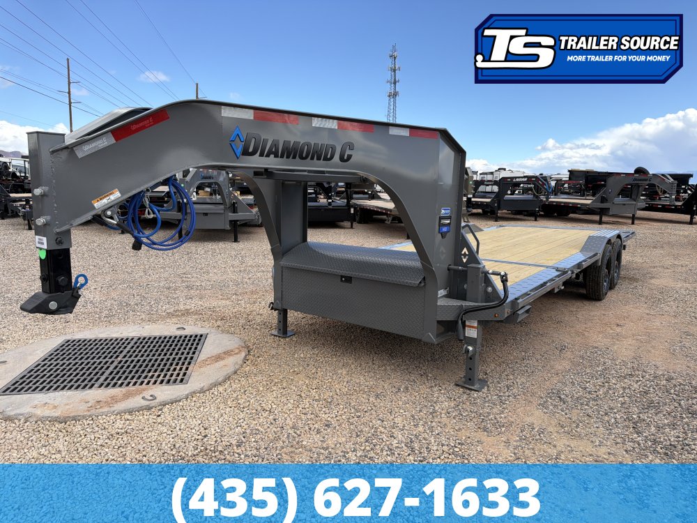 8.5x24 Diamond C HXD-GN 210 Gooseneck Wide Body w/ Drive Over Fenders Tilt