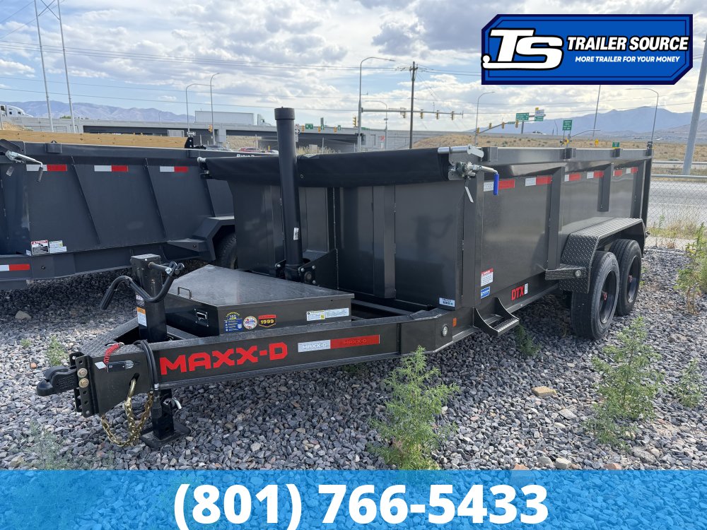 7x14 Maxx-D DTX Dump Trailer - 36" Sides - 17.5K GVWR - Stabilizer Jacks