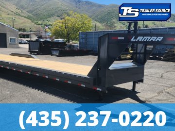 8.5x40 Lamar H8 Gooseneck Wide Body w/ Drive Over Fenders Equipment Trailer - 21K GVWR -