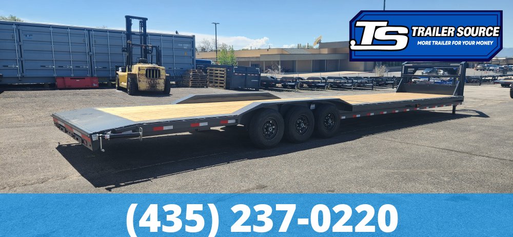 8.5x40 Lamar H8 Gooseneck Wide Body w/ Drive Over Fenders Equipment Trailer - 21K GVWR -