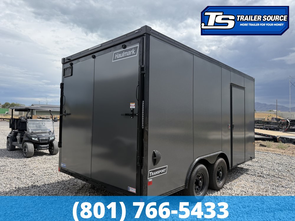 8.5x16 Haulmark Transport Enclosed Cargo Trailer - 7'6" Interior - 10K GVWR - .080 PolyCor, Black Out Package, Dovetail