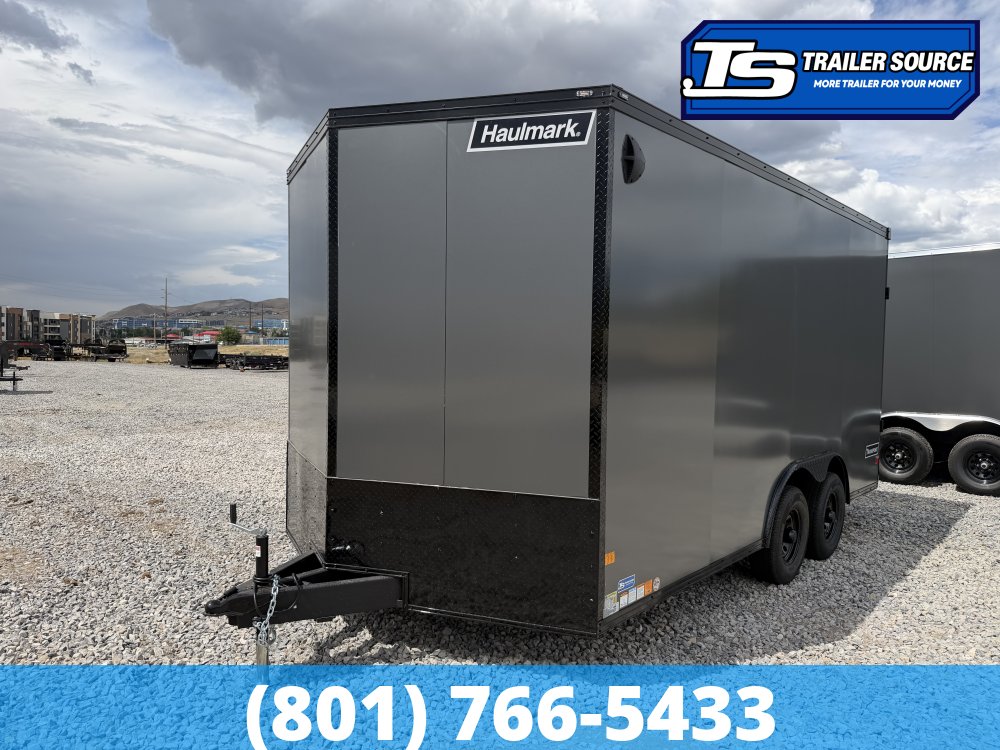 8.5x16 Haulmark Transport Enclosed Cargo Trailer - 7'6" Interior - 10K GVWR - .080 PolyCor, Black Out Package, Dovetail