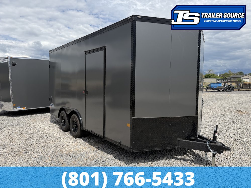 8.5x16 Haulmark Transport Enclosed Cargo Trailer - 7'6" Interior - 10K GVWR - .080 PolyCor, Black Out Package, Dovetail